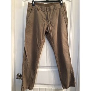 Mens Weatherproof Vintage Straight Leg Beige Khaki Pants Size 34x32